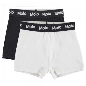 Black White Boys' Molo Justin 2-pack Underwear Nightwear | KSA000890