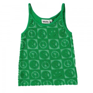 Bright Green Girls' Molo Rizi T Shirts Tops | KSA000180