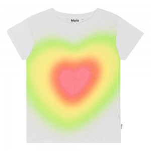 Gradient Heart Girls' Molo Ranva T Shirts Tops | KSA000505