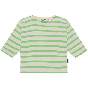 Grass Stripe Baby Boy Molo Edarko T Shirts Tops | KSA001422