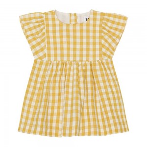 Honey Check Baby Girl Molo Chantal Dresses | KSA001304