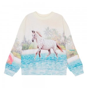 Island Horse Girls' Molo Maxi Sweatshirts Cardigans | KSA000469