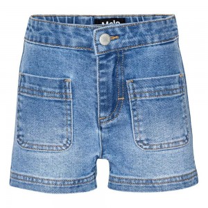 Light Blue Denim Girls' Molo Amanda Shorts | KSA000394