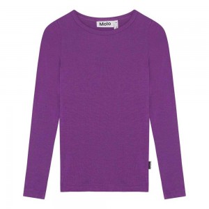 Purple Dusk Girls' Molo Ruana T Shirts Tops | KSA000589