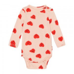 Red Hearts_ Jersey Baby Girl Molo Foss Bodies Babysuits | KSA001281