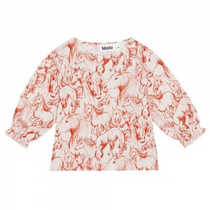 Red Horses Baby Girl Molo Elina T Shirts Tops | KSA001448