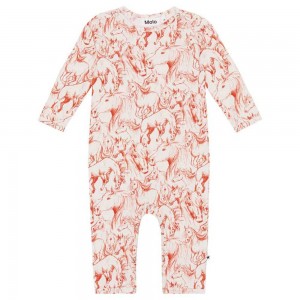 Red Horses Baby Girl Molo Fenez Bodies Babysuits | KSA001278