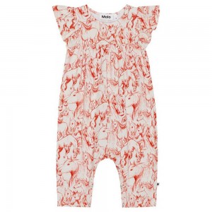 Red Horses Baby Girl Molo Fifi Bodies Babysuits | KSA001280