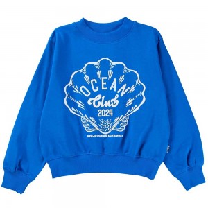 Retro Blue Girls' Molo Marge Sweatshirts Cardigans | KSA000463