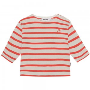 Shell Red Stripe Baby Boy Molo Edarko T Shirts Tops | KSA001426