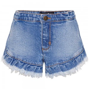 Washed Denim Blue Girls' Molo Agnetha Shorts | KSA000414