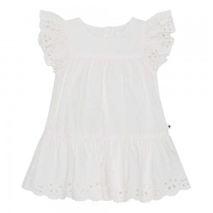 White Baby Girl Molo Cammas Dresses | KSA001295