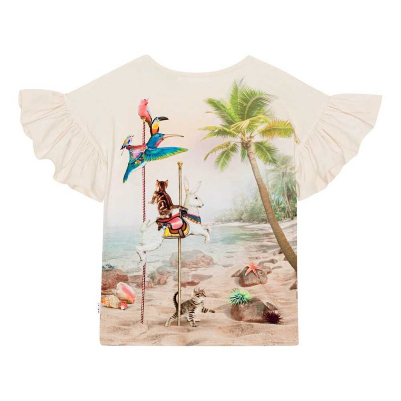 Carousel Cats Girls' Molo Rayah T Shirts Tops | KSA000496