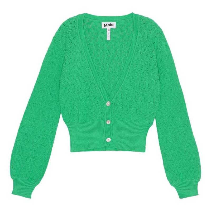 Chalk Green Girls\' Molo Glory Sweatshirts Cardigans | KSA000310