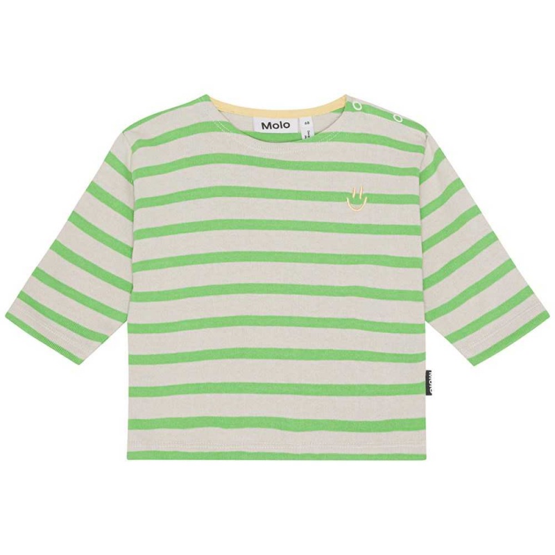 Grass Stripe Baby Boy Molo Edarko T Shirts Tops | KSA001422