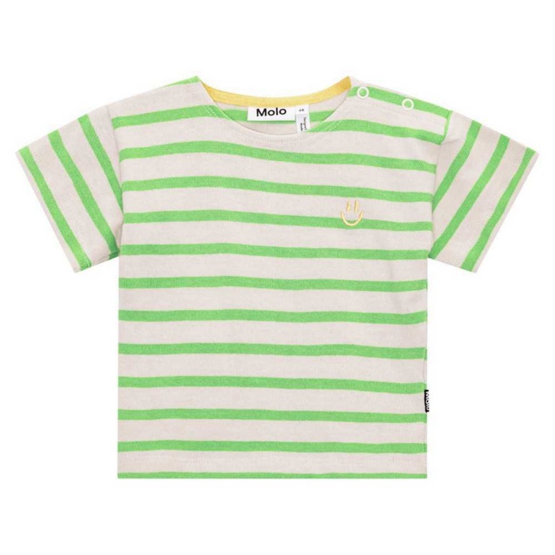 Grass Stripe Baby Boy Molo Eivor T Shirts Tops | KSA001424