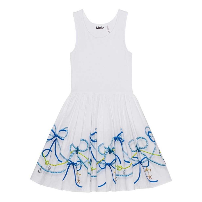 Nautical Border Girls\' Molo Cassandra Dresses | KSA000205