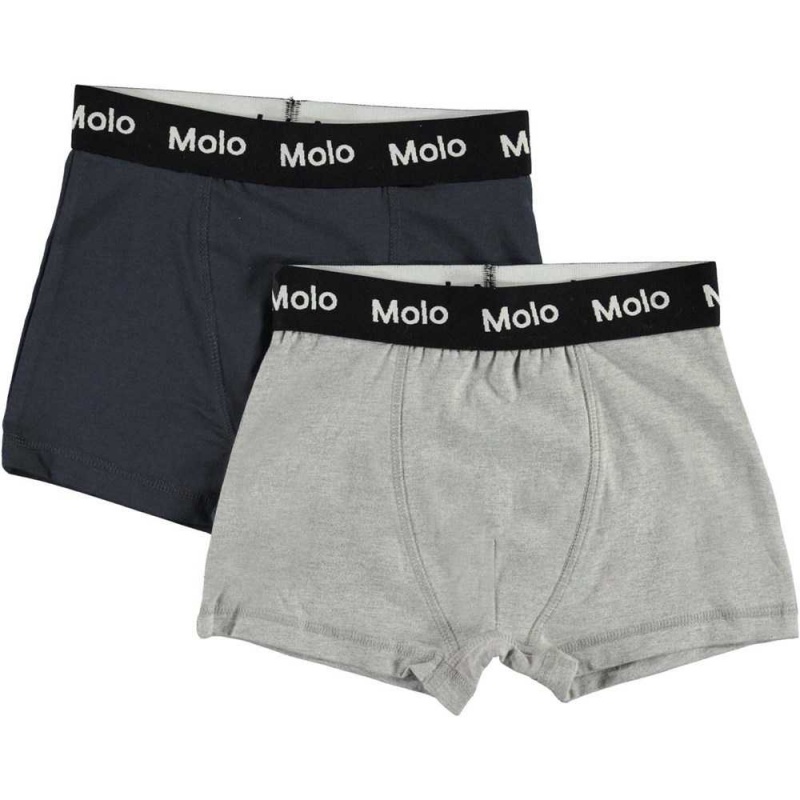 Navy Grey Boys\' Molo Justin 2-pack Underwear Nightwear | KSA000892