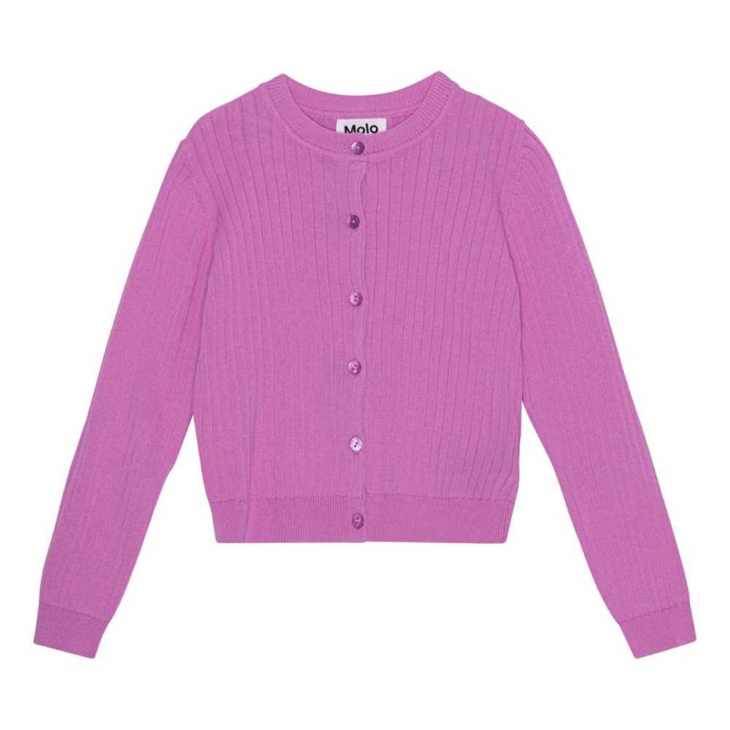 Purple Pink Girls\' Molo Gloria Sweatshirts Cardigans | KSA000301