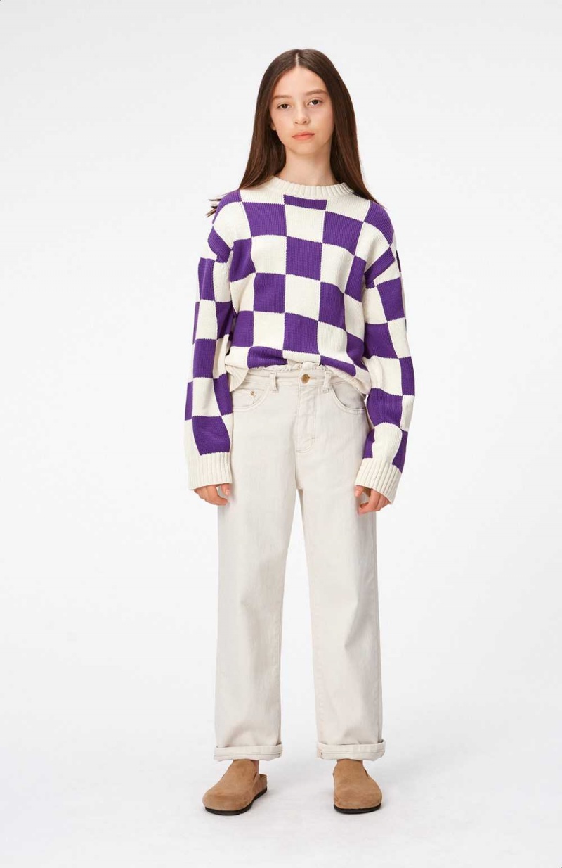 Purple Shell Check Girls' Molo Gertina Sweatshirts Cardigans | KSA000314