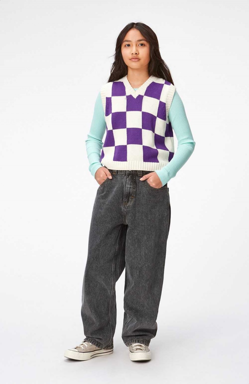 Purple Shell Check Girls' Molo Gitta Sweatshirts Cardigans | KSA000311