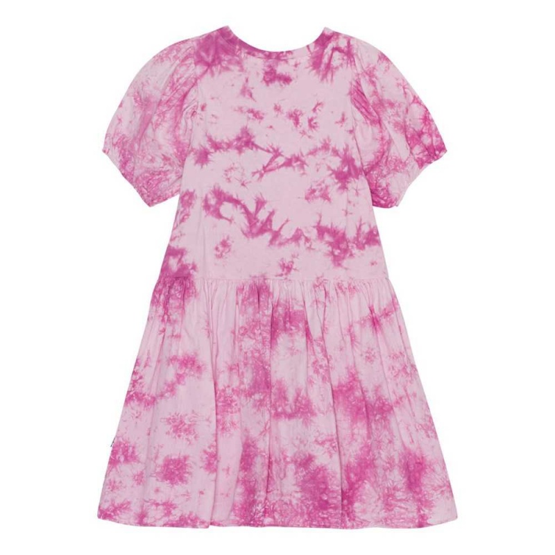 Purple Tie Dye Girls' Molo Chikako Dresses | KSA000254