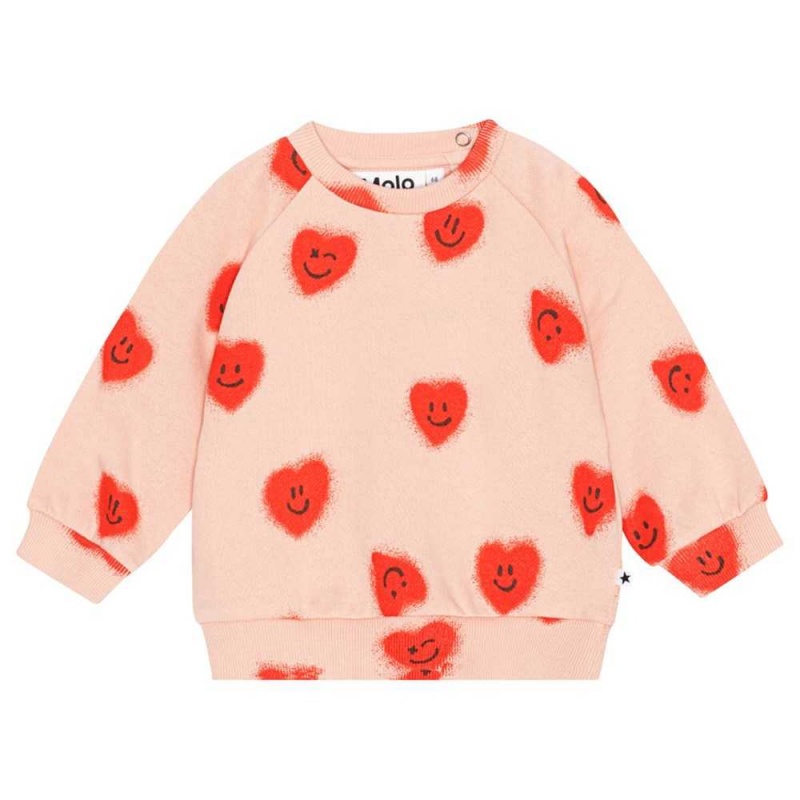 Red Hearts Baby Girl Molo Disc Sweatshirts Cardigans | KSA001407