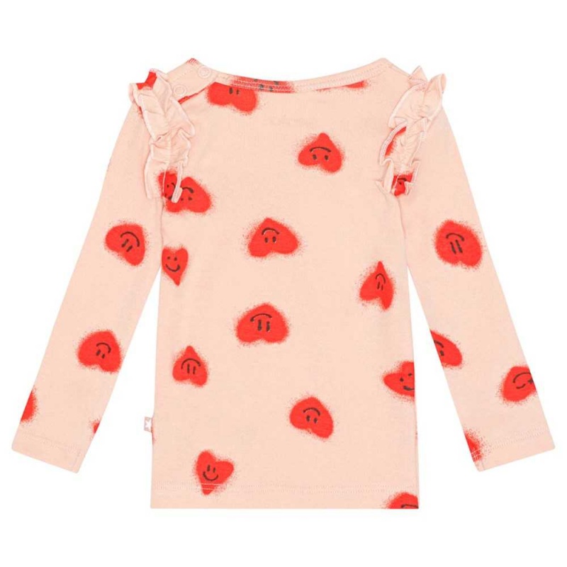 Red Hearts_ Jersey Baby Girl Molo Emma T Shirts Tops | KSA001449