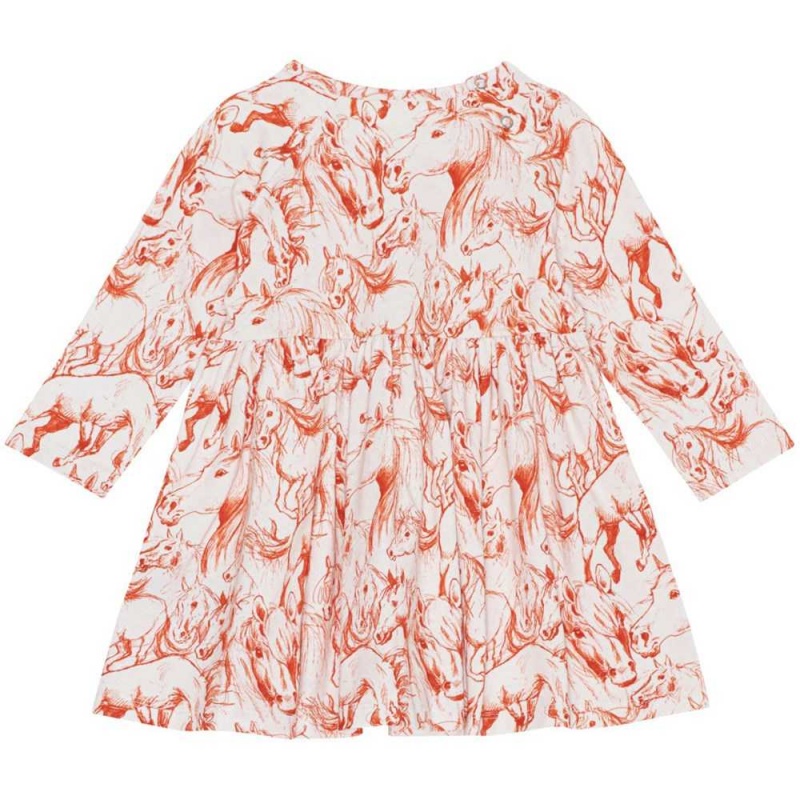 Red Horses Baby Girl Molo Charmaine Dresses | KSA001312