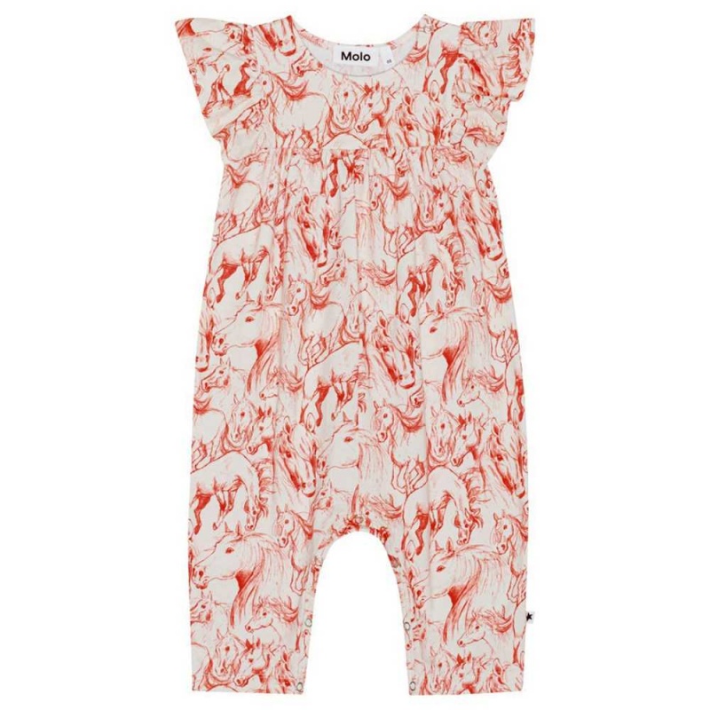 Red Horses Baby Girl Molo Fifi Bodies Babysuits | KSA001280