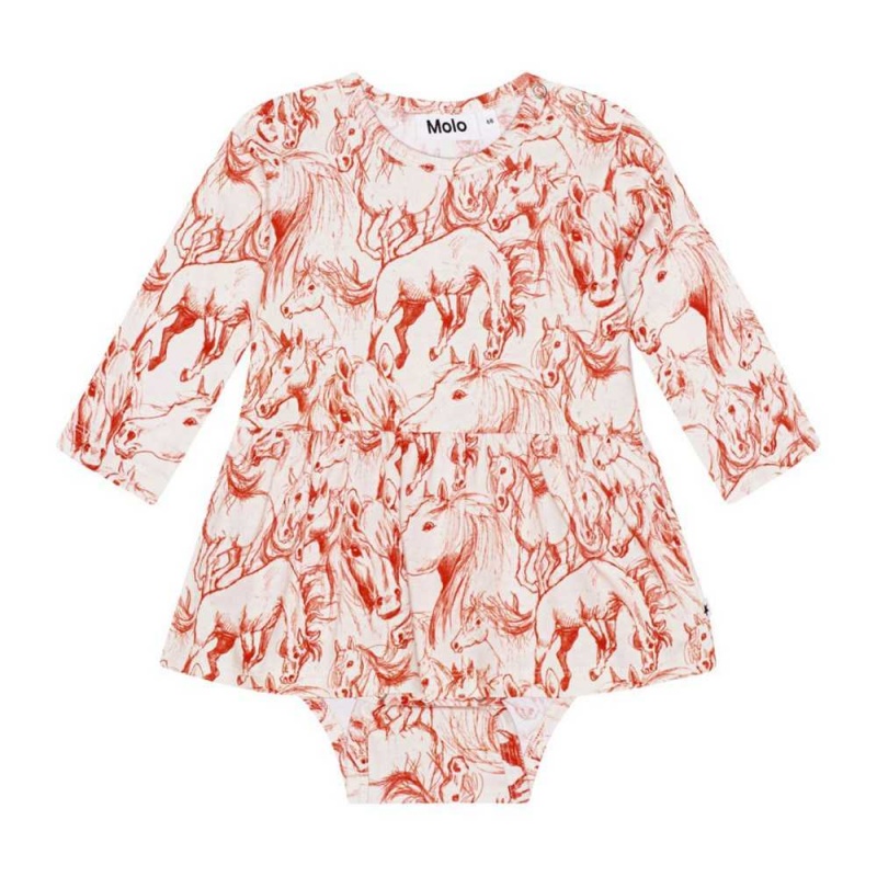 Red Horses Baby Girl Molo Frances Bodies Babysuits | KSA001279