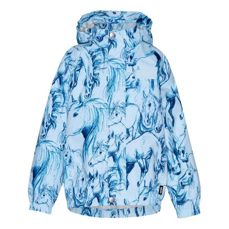 Sky Blue Horses Molo Waiton Rainwear | KSA000070