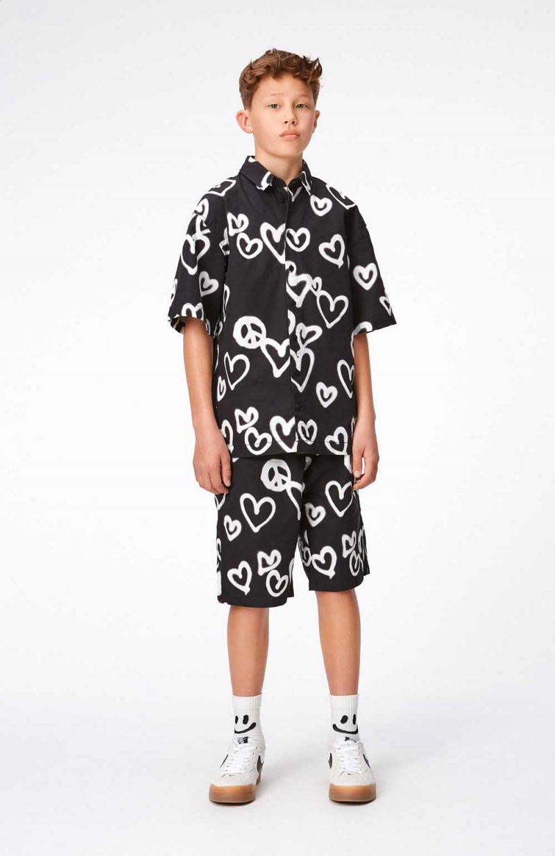 Sprayed Hearts Boys' Molo Richie Shirts | KSA000682