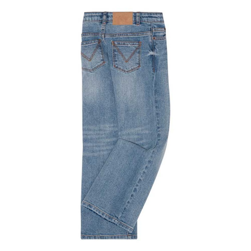 Washed Denim Blue Girls' Molo Asta Pants & Jeans | KSA000375