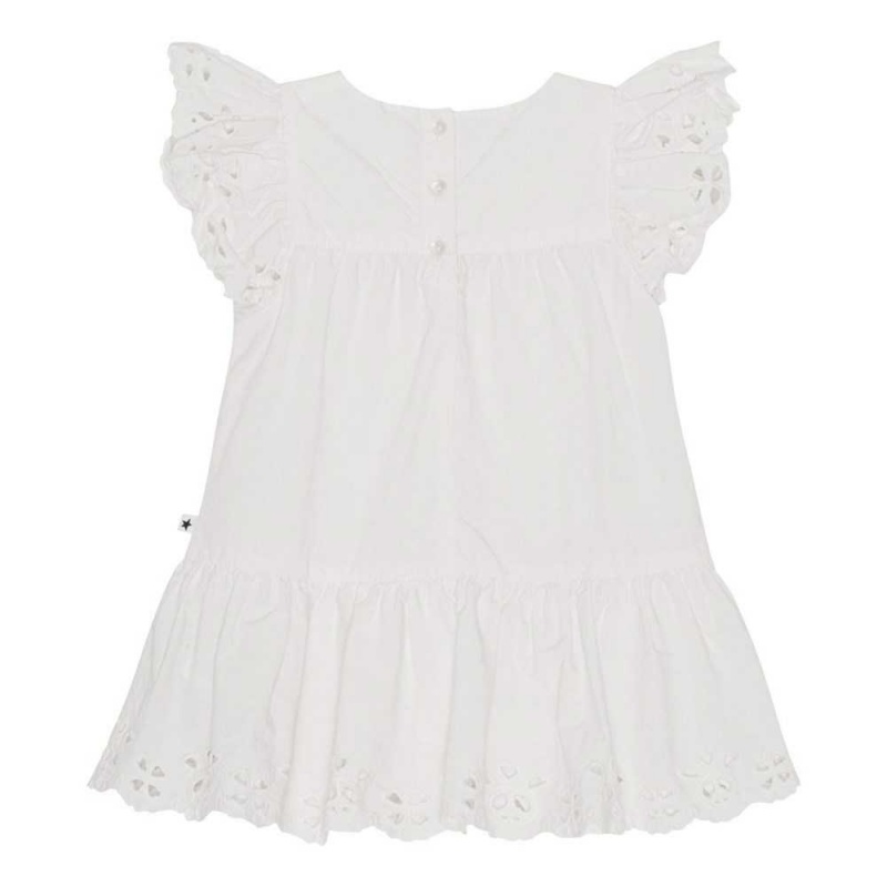 White Baby Girl Molo Cammas Dresses | KSA001295