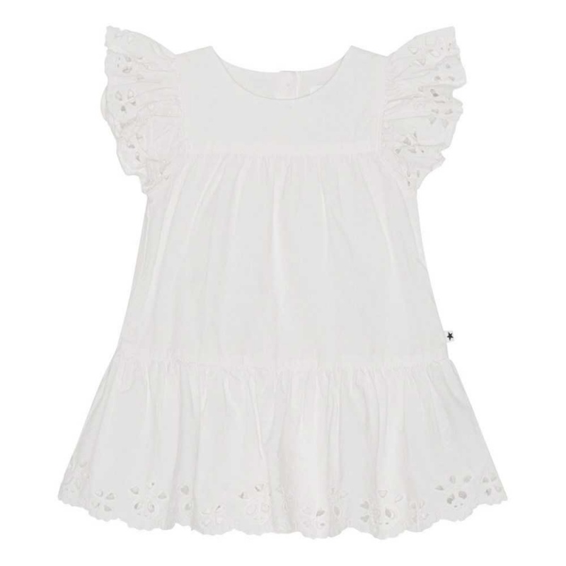 White Baby Girl Molo Cammas Dresses | KSA001295